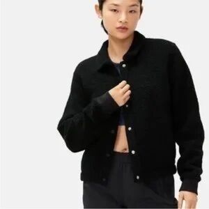 Outdoor Voices Black Mega fleece bomber jacket